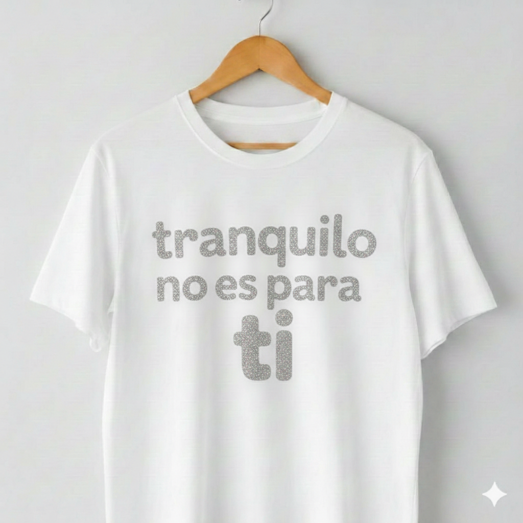 Camiseta con mensaje Tranquilo en diseño zen minimalista
