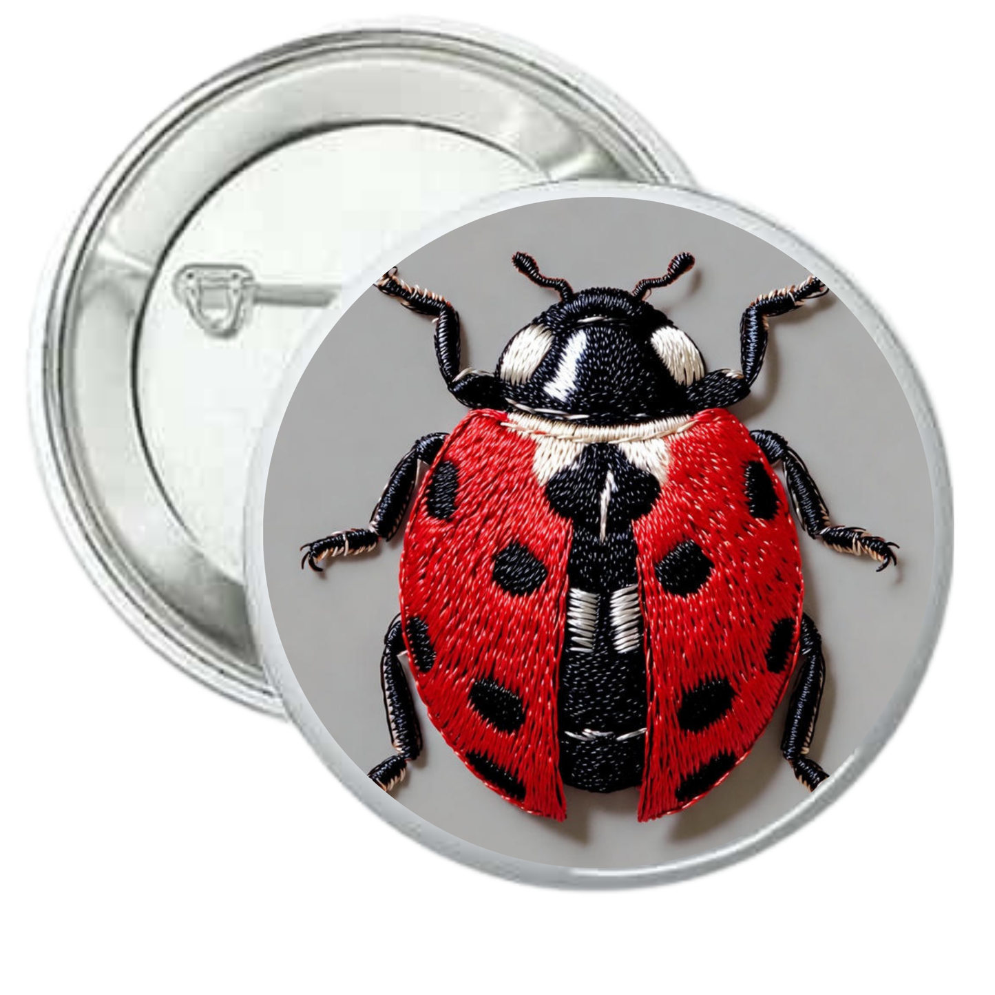 Chapa mariquita roja bordada