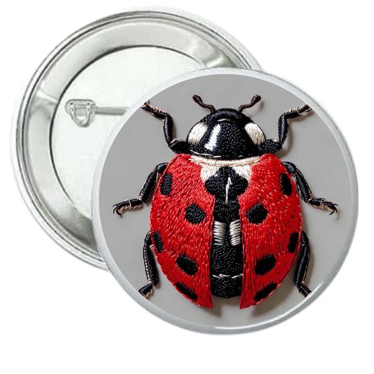 Chapa mariquita roja bordada