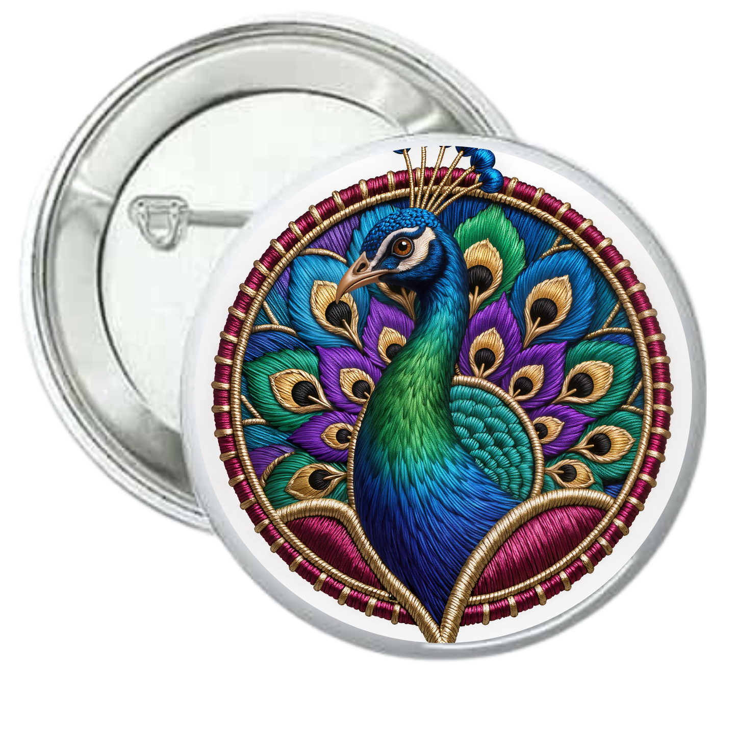 Chapa pavo real bordado