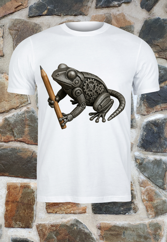 Rana mecánica con lápiz