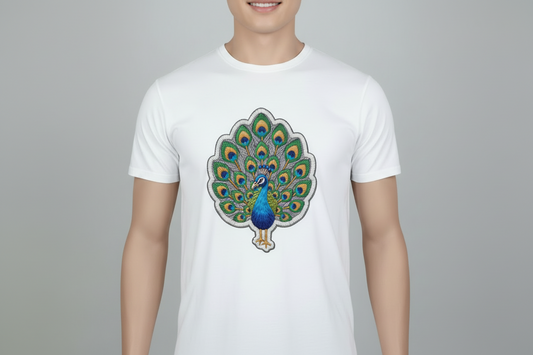 Pavo real efecto bordado