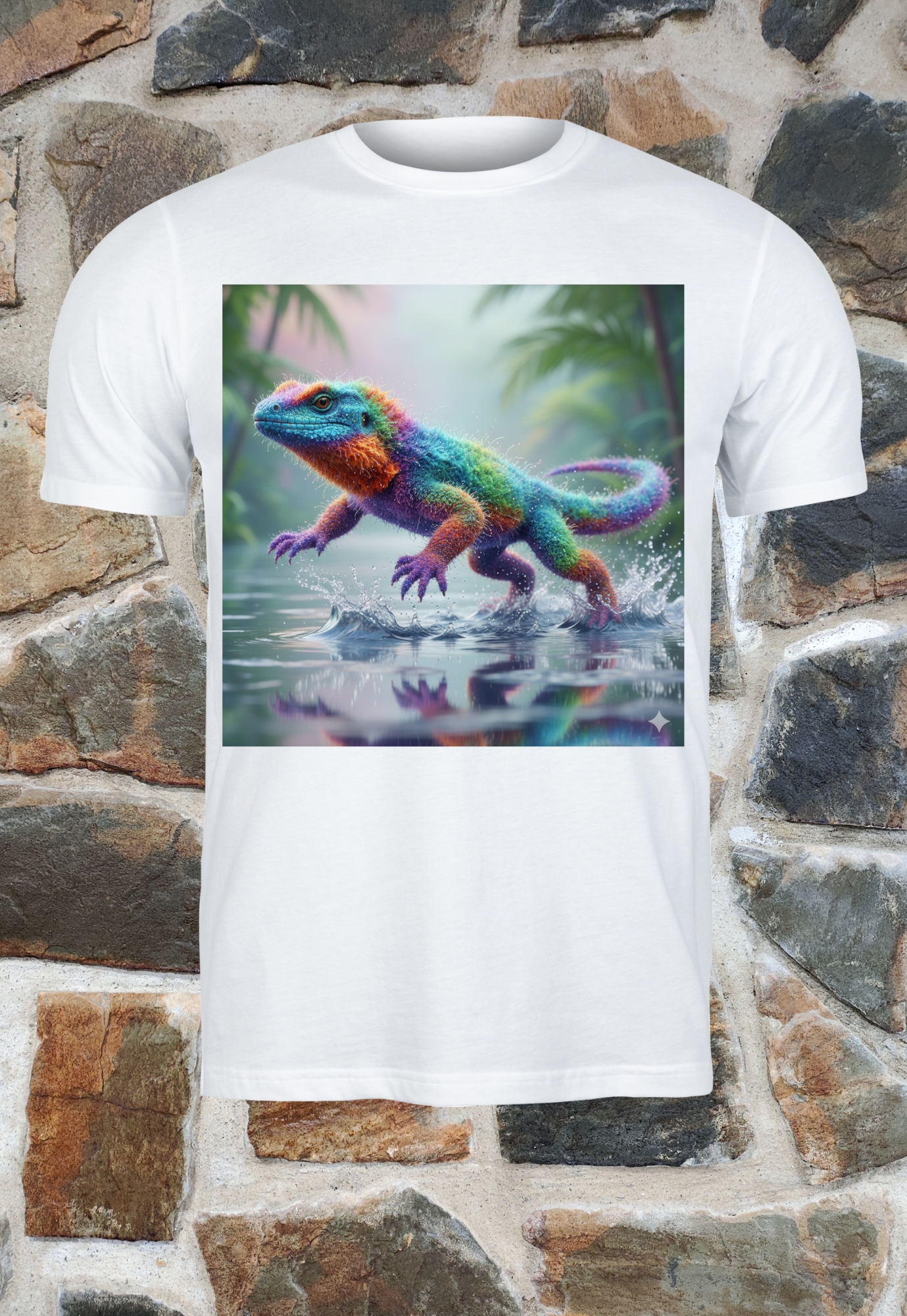 Lagarto pelusa en río