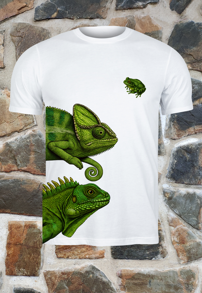 Rana, camaleón, lagarto