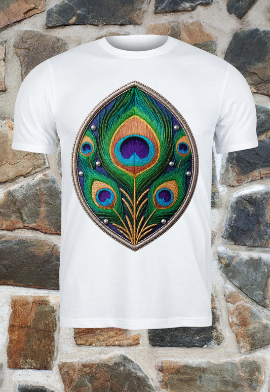 Parche pluma pavo real