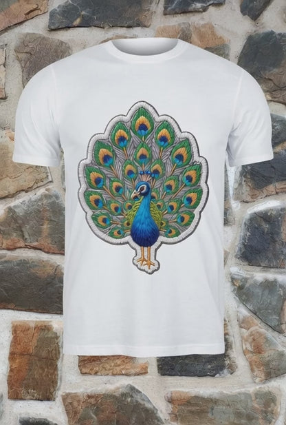 Pavo real efecto bordado