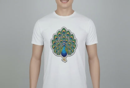 Pavo real efecto bordado