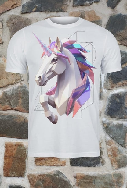 Unicornio 3D geométrico