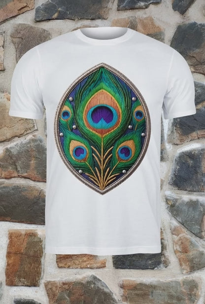 Parche pluma pavo real