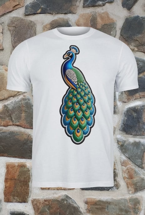 Parche efecto bordado pavo real