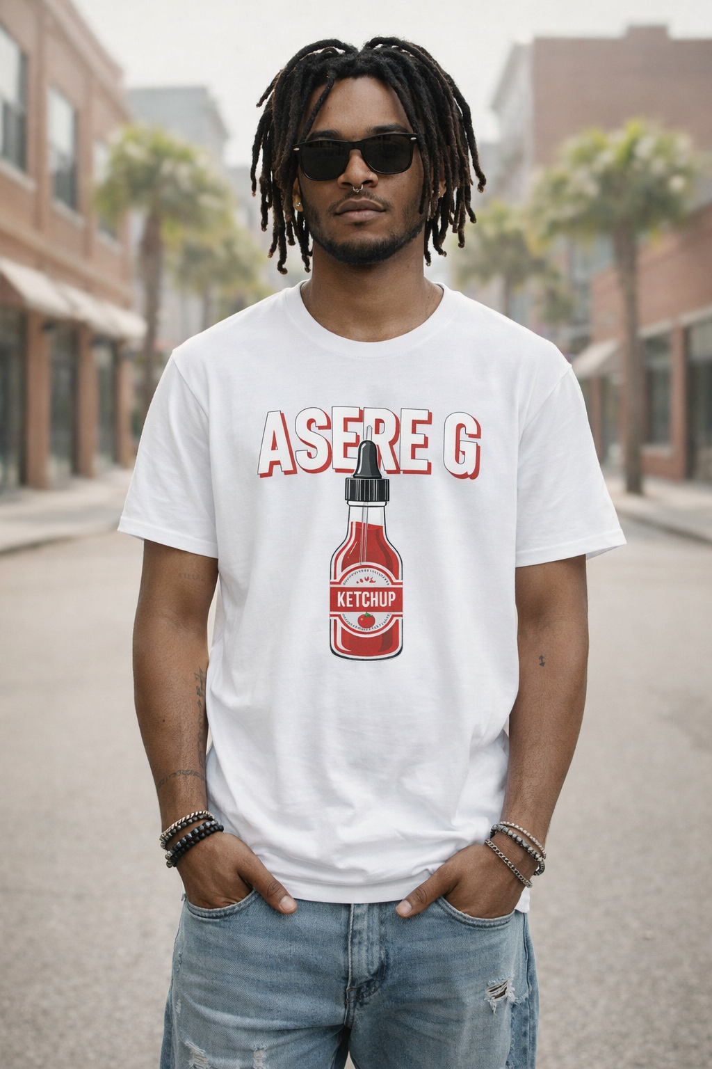 Camiseta con jerga cubana Asere G en estilo street
