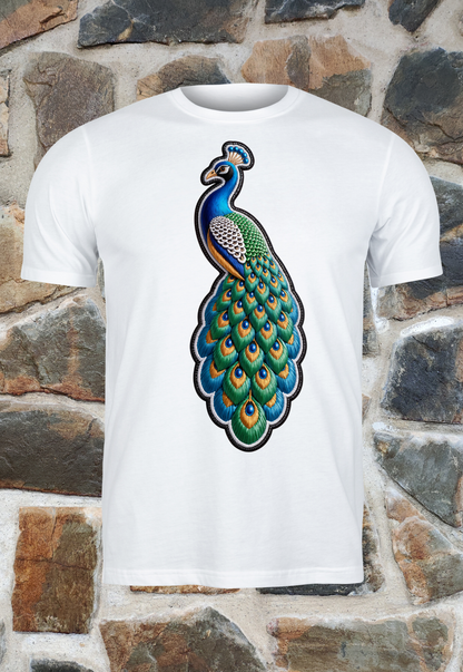 Parche efecto bordado pavo real